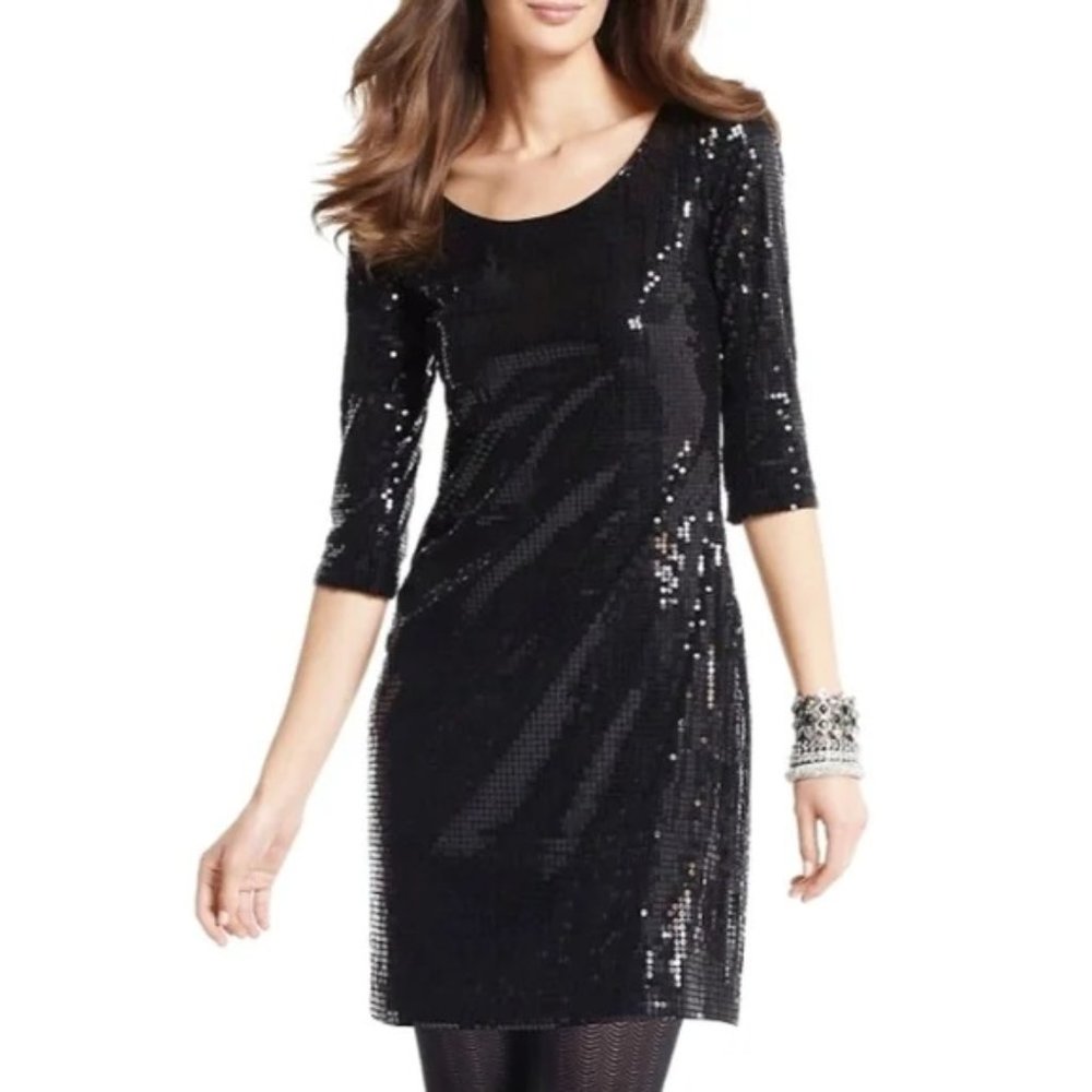 White House Black Market WHBM Bodycon Sequin Mini Cocktail Dress Women's XXS